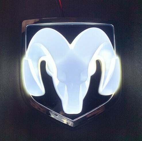 LED White Tailgate Ram Head Emblem 09-18 Ram, 19-20 Classic